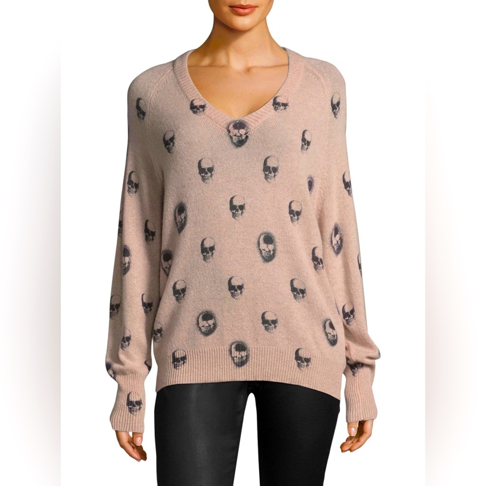 Skull Cashmere sweater, pink, size XS